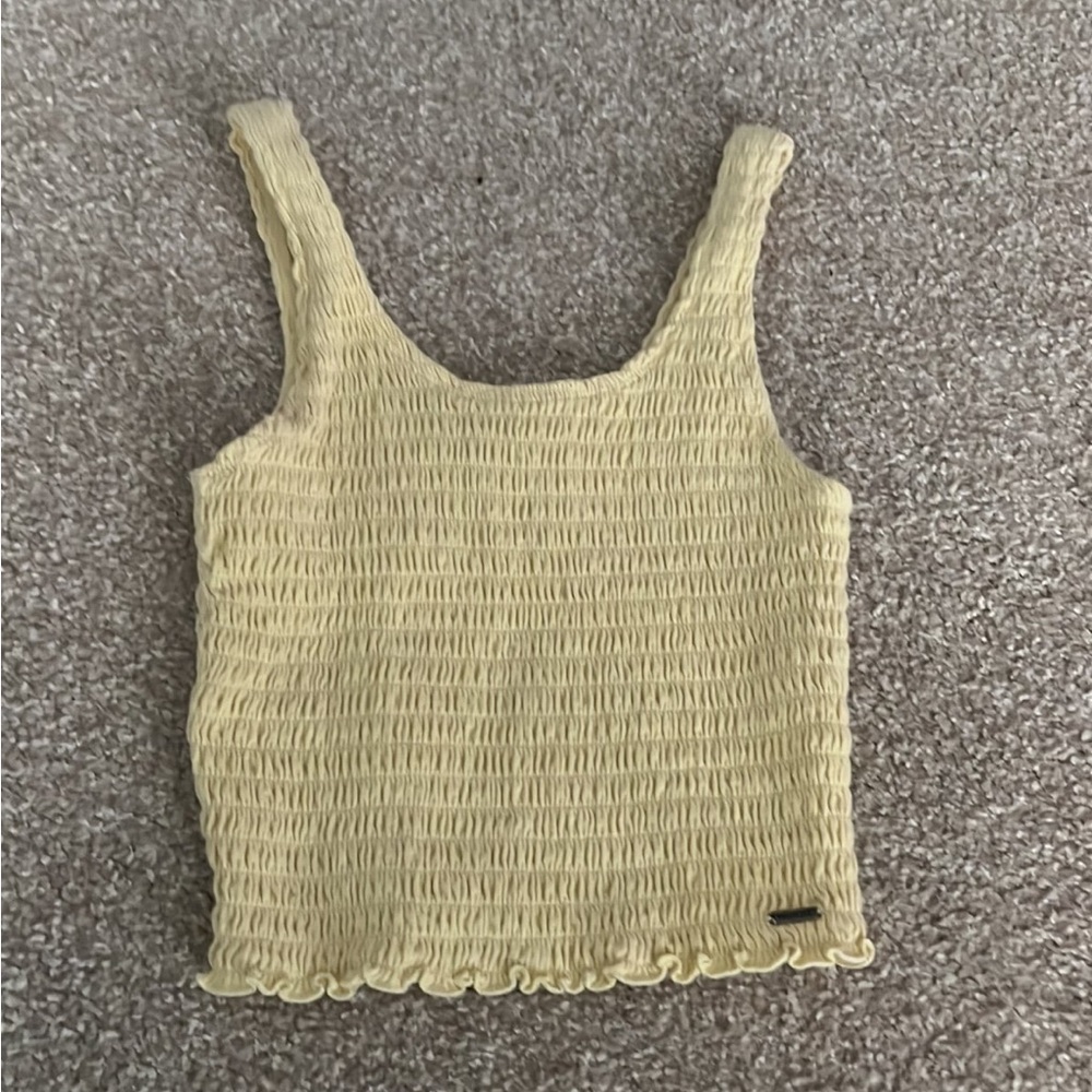 Hollister Yellow Smocked Sleeveless Tank